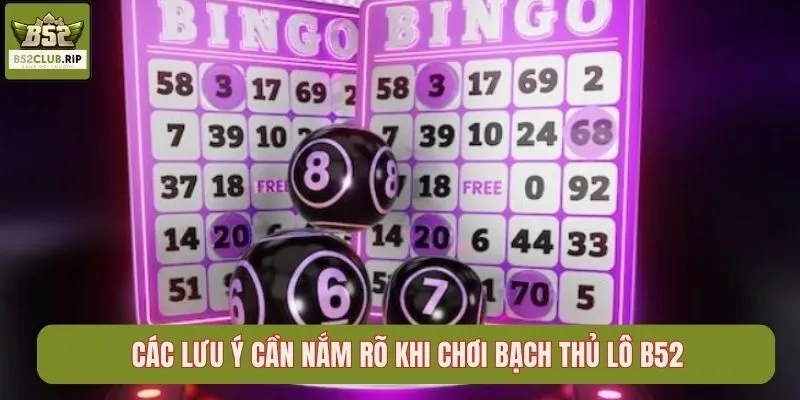 Các lưu ý cần nắm rõ khi chơi bạch thủ lô B52
